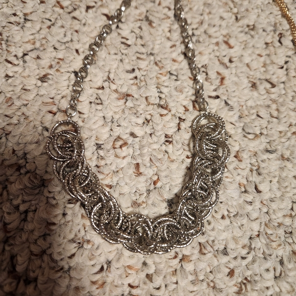 Elegant Silver and Gold Necklace Set - Picture 3 of 3